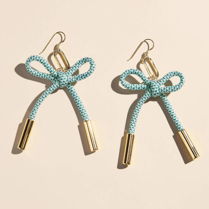 Green & White Simone Cord Earring