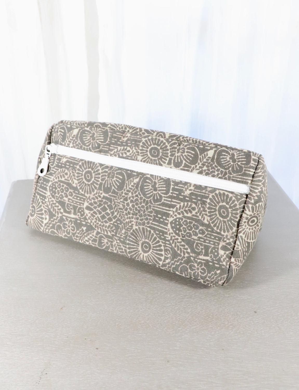 Grey Toiletry Bag- Triangles or Floral