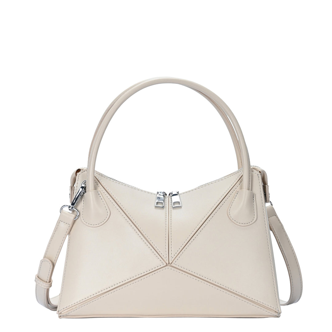 Gwen's Vegan Leather Geometric Panel Satchel