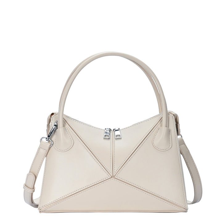 Gwen's Vegan Leather Geometric Panel Satchel