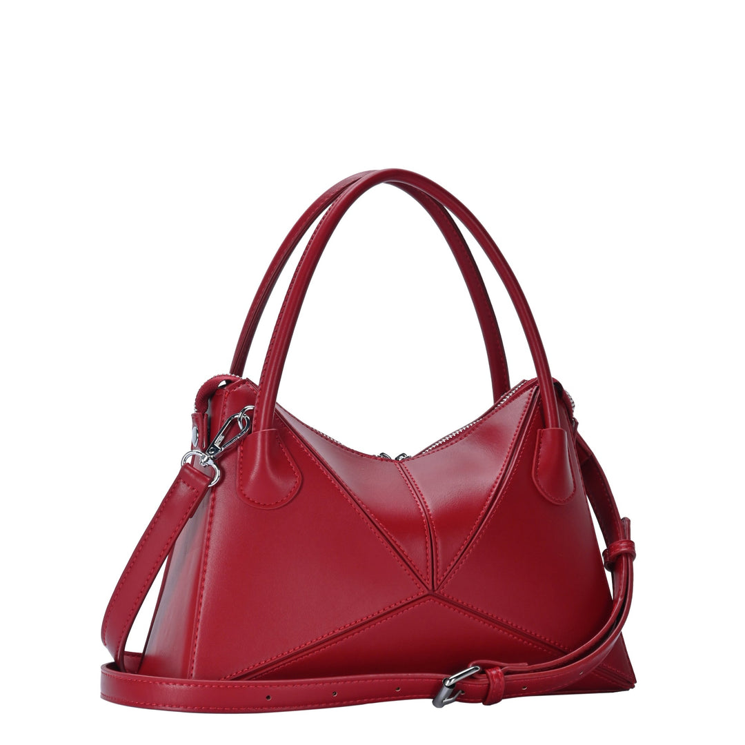 Gwen's Vegan Leather Geometric Panel Satchel