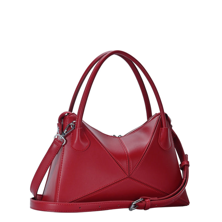 Gwen's Vegan Leather Geometric Panel Satchel