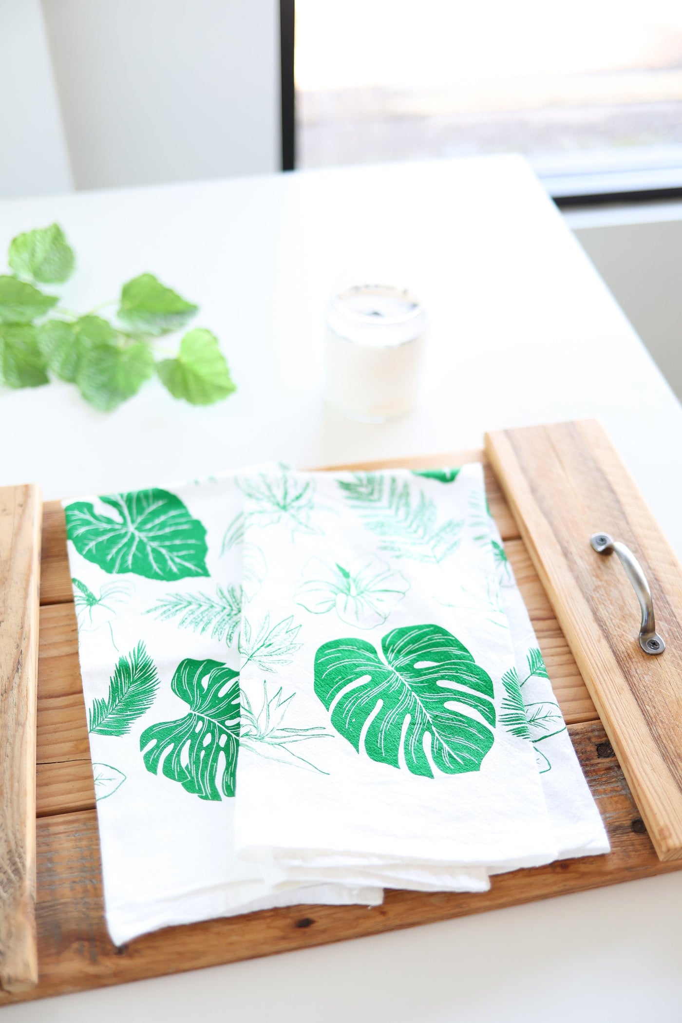 Tropical Leaves Tea Towel