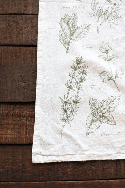 Kitchen Herbs Tea Towel