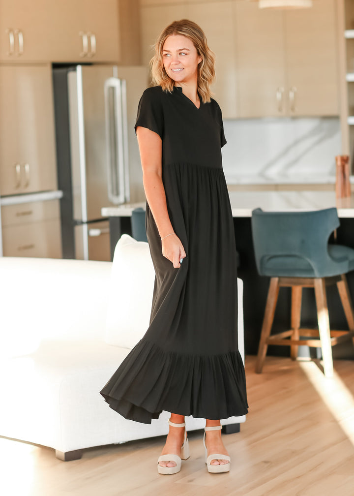 Jaydrien Flutter Sleeve Maxi Dress