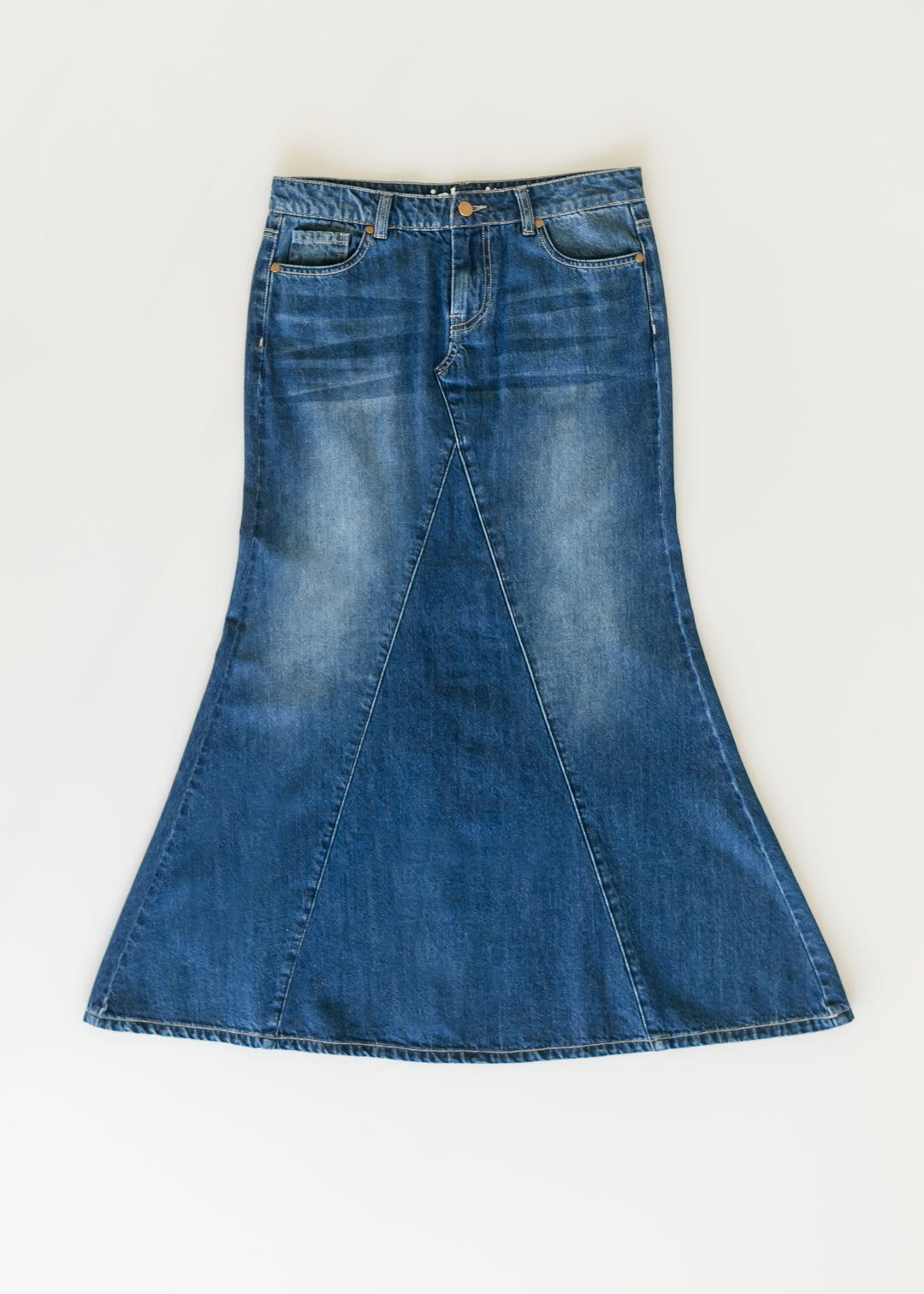 Jennifer A-Line Long Denim Skirt