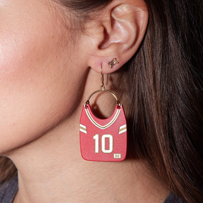 Kansas City Football Jersey Earrings #10