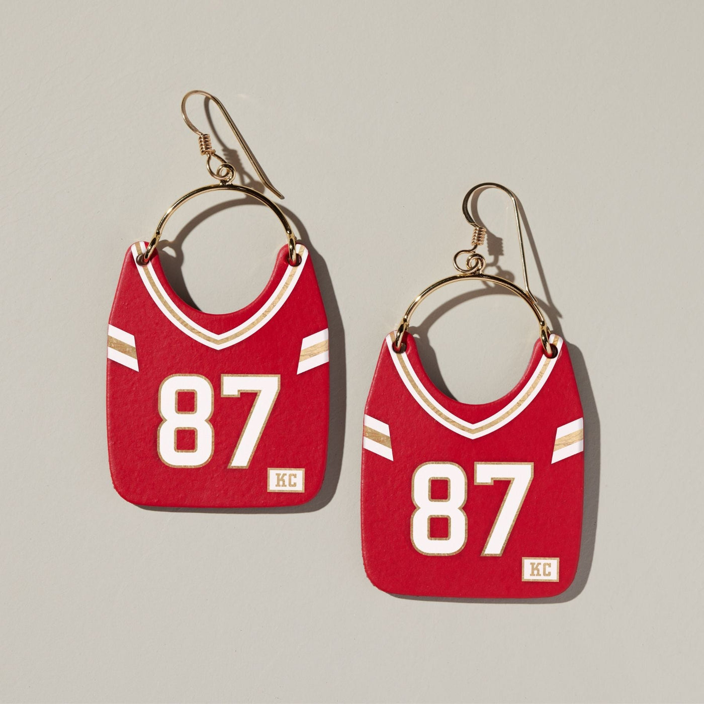 Kansas City Football Jersey Earrings #87