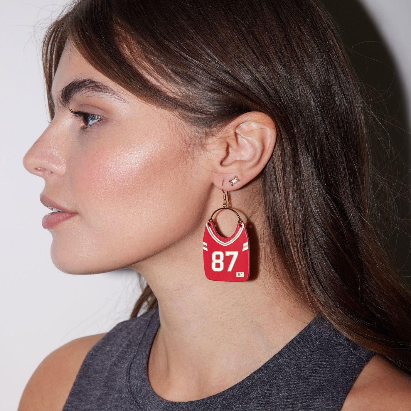 Kansas City Football Jersey Earrings #87