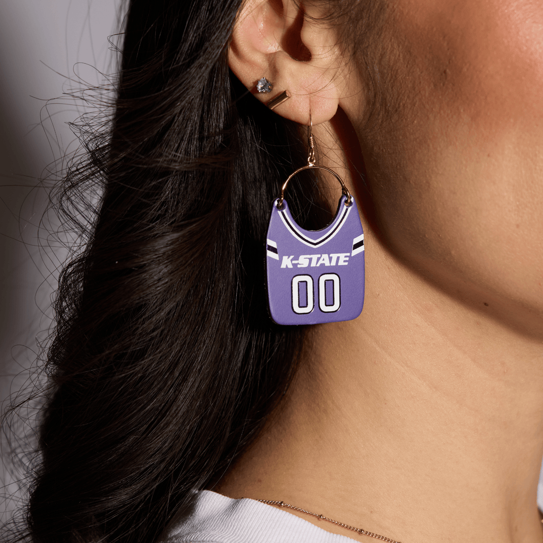 Kansas State University Football Jersey Earrings