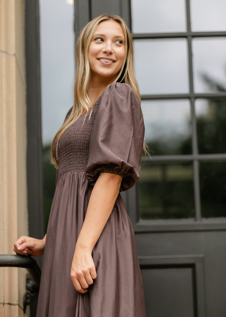 Kayleen Smocked Bodice Maxi Dress