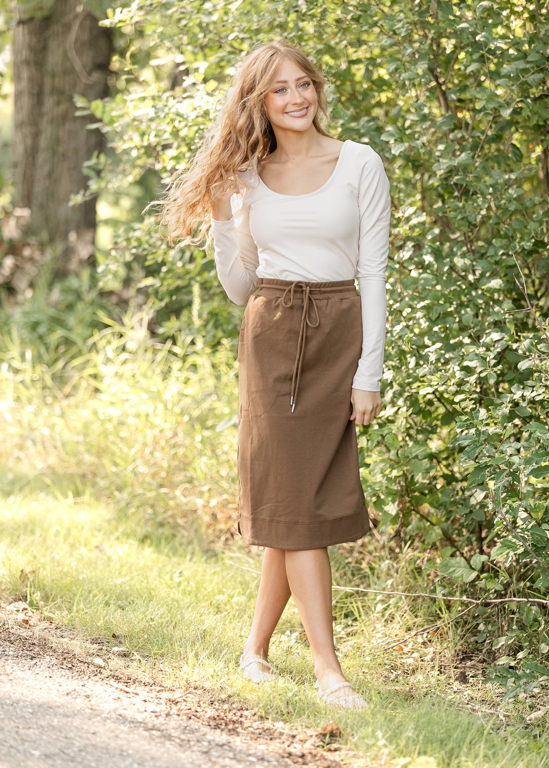 Kelly Drawstring Midi Skirt