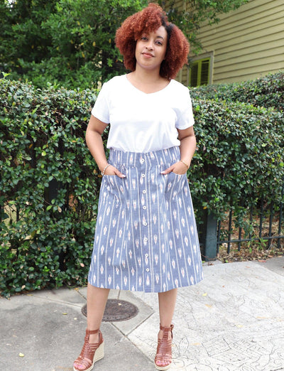 Kimaya Button Skirt