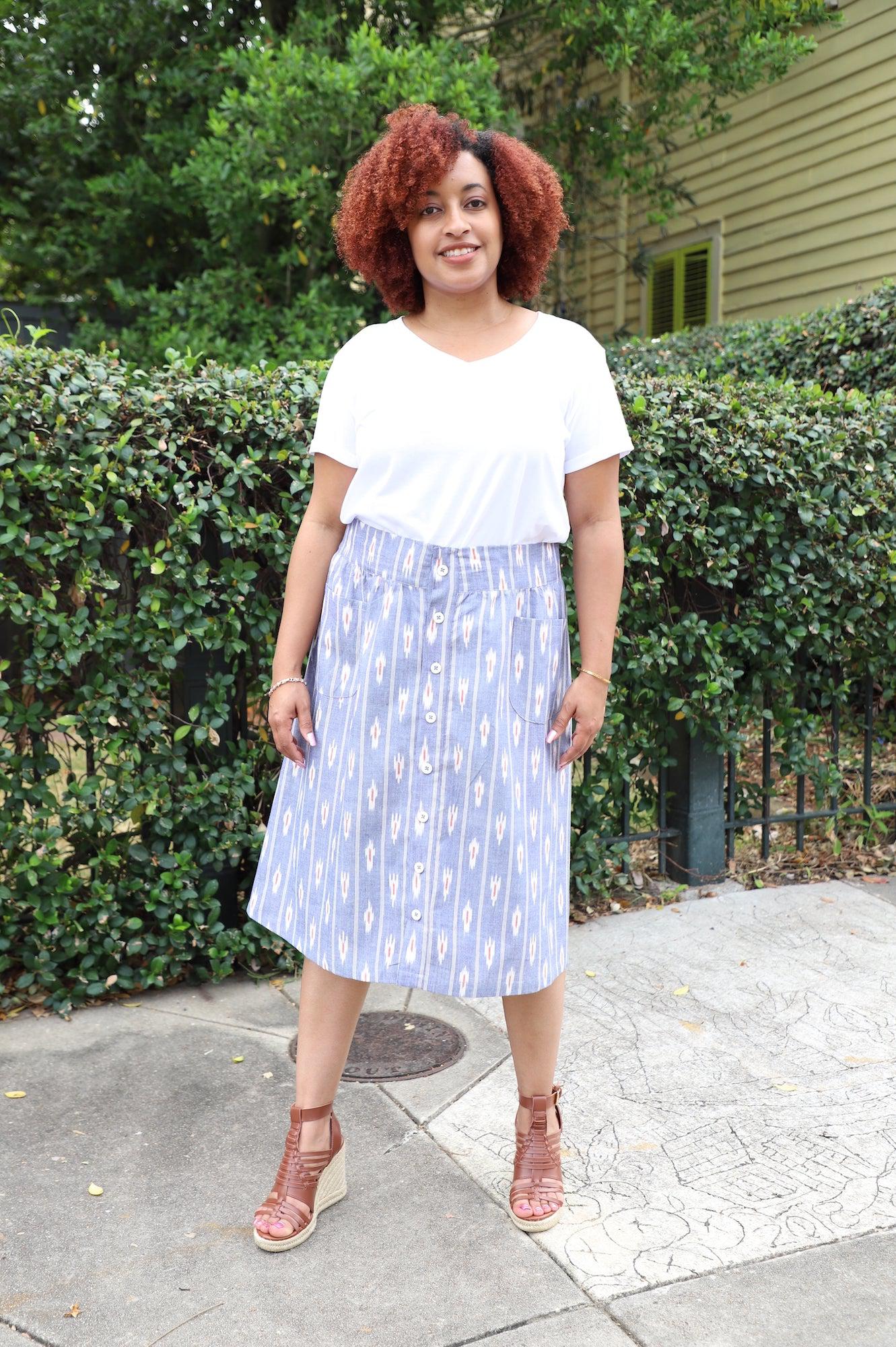 Kimaya Button Skirt