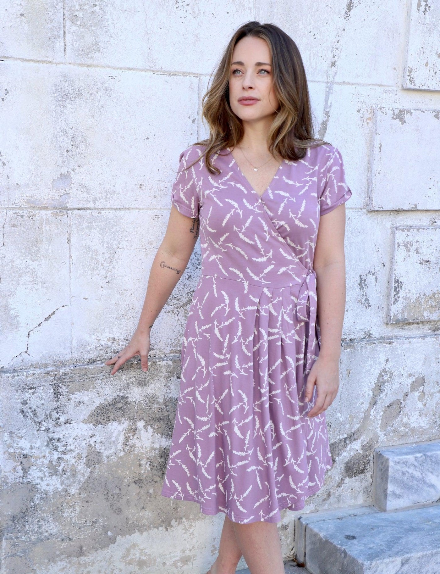 Lavender Organic Wrap Dress