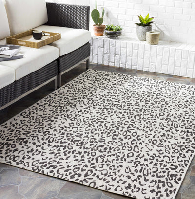 Alderbury White Leopard Print Rug