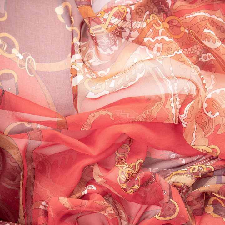 Alessandra - Long Silk Scarf - Red