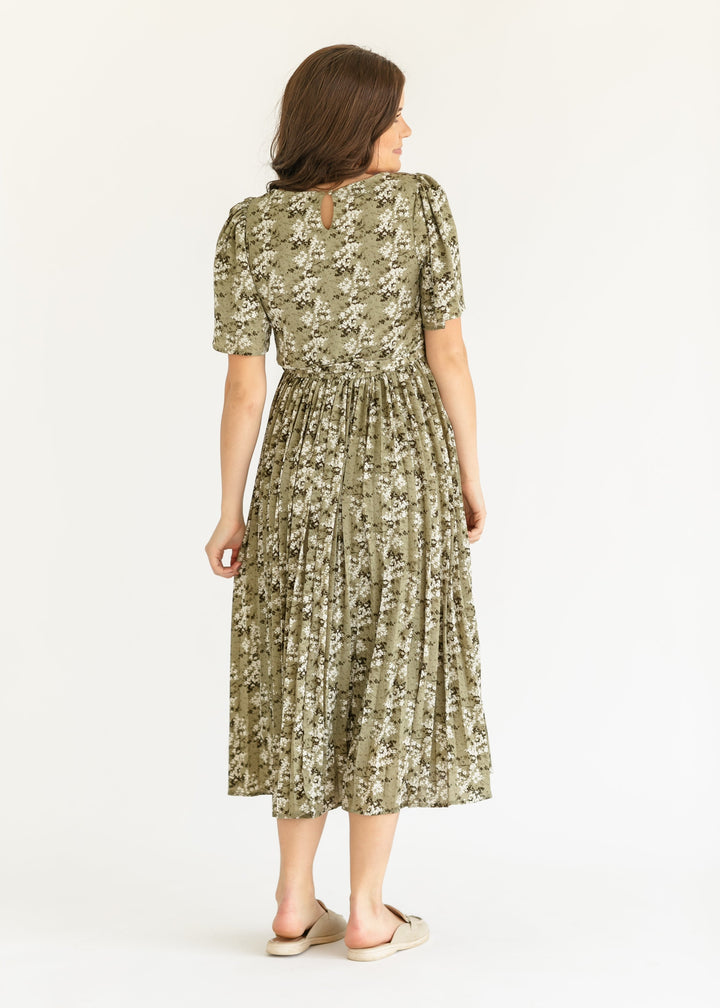 Louise Short Sleeve Pleated Midi Dress