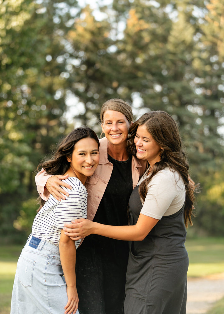 Maelia Distressed Denim Midi Skirt
