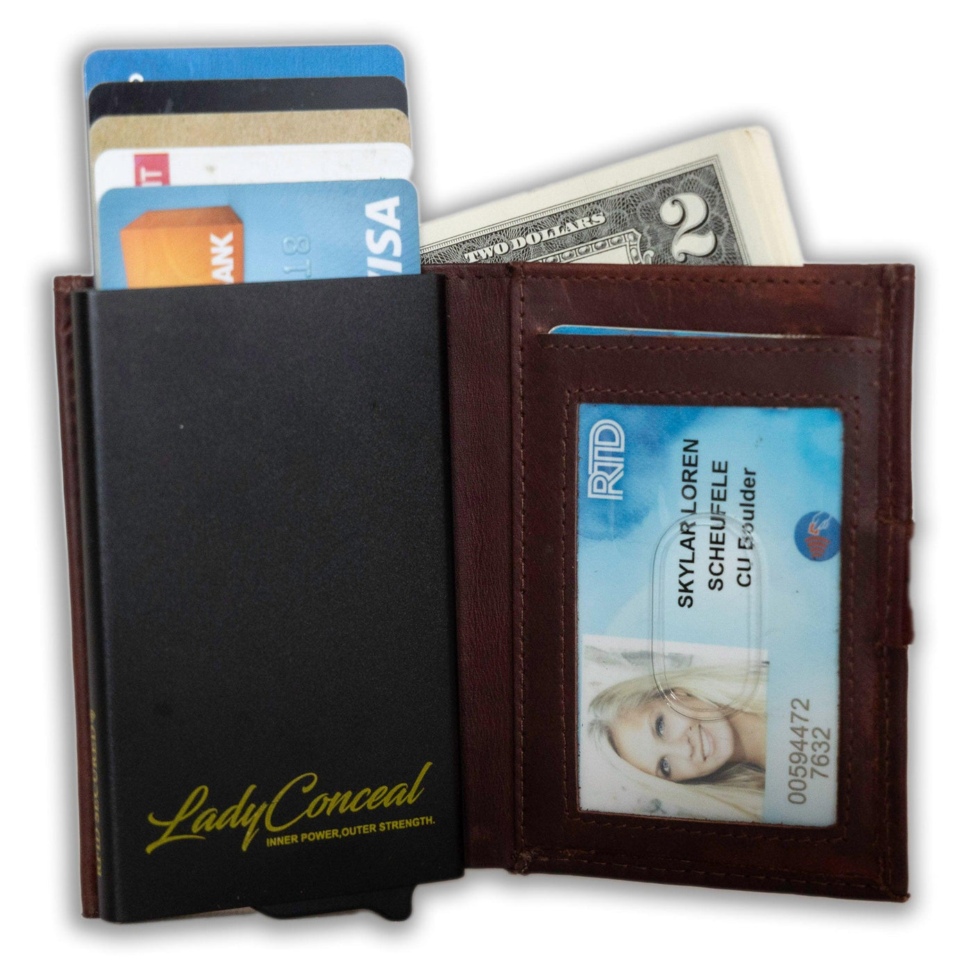 Nova RFID Compact Leather Wallet by Lady Conceal