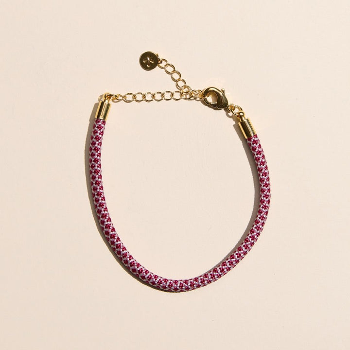 Maroon & White Minimalist Cord Bracelet