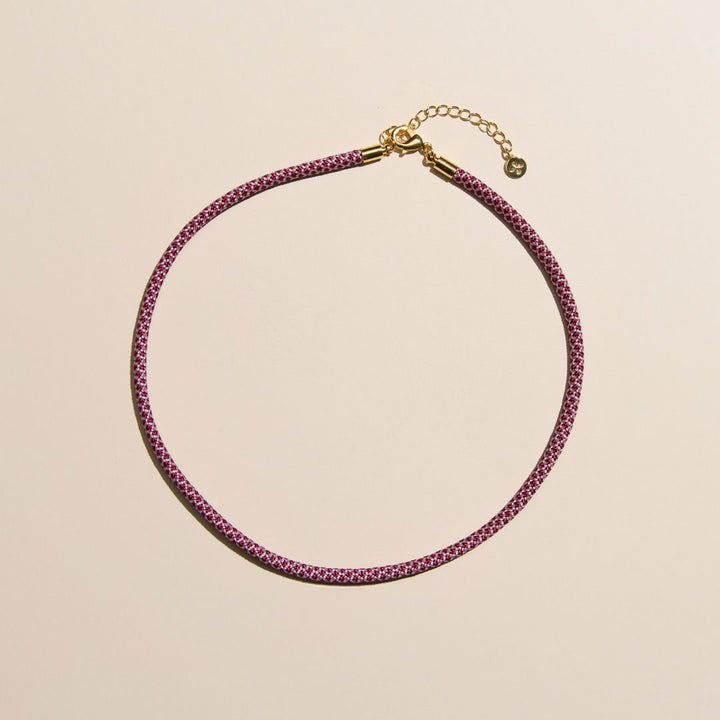 Maroon & White Minimalist Cord Necklace