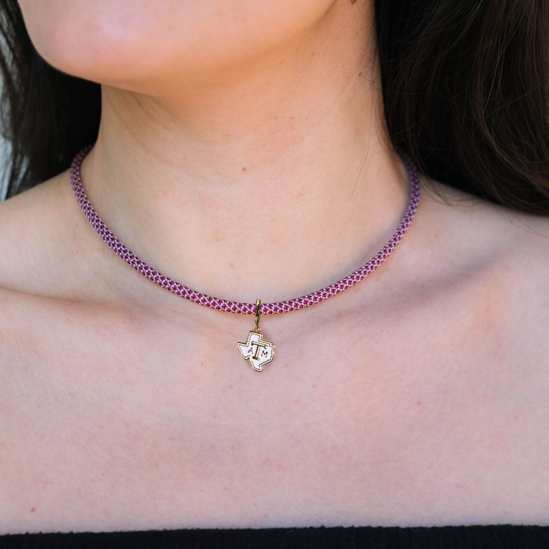 Maroon & White Minimalist Cord Necklace