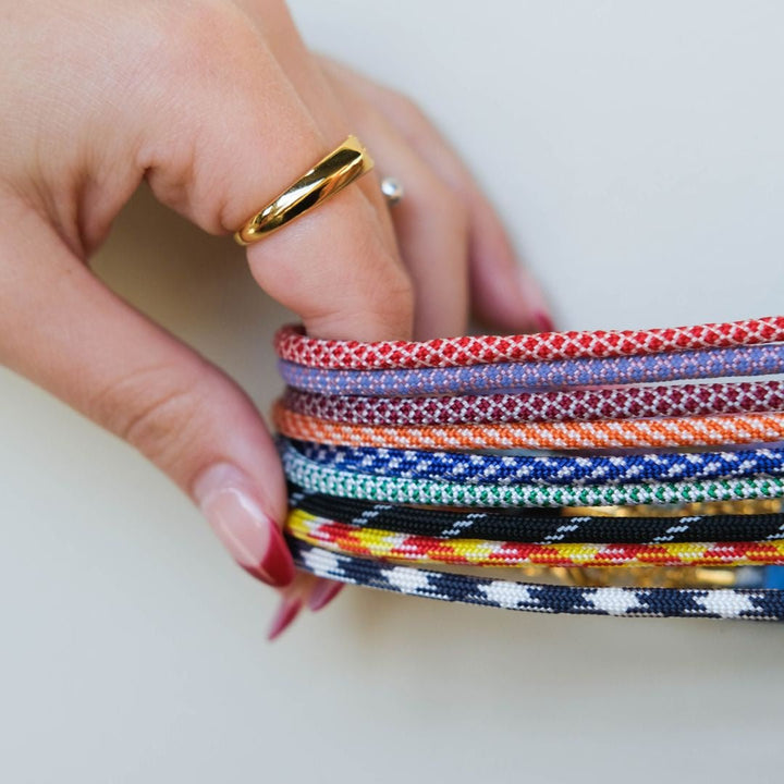 Maroon & White Minimalist Cord Necklace