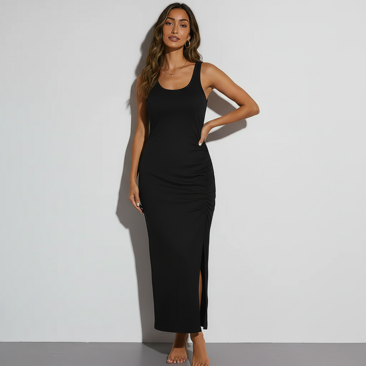 Maxi Side Hustle Dress - Black