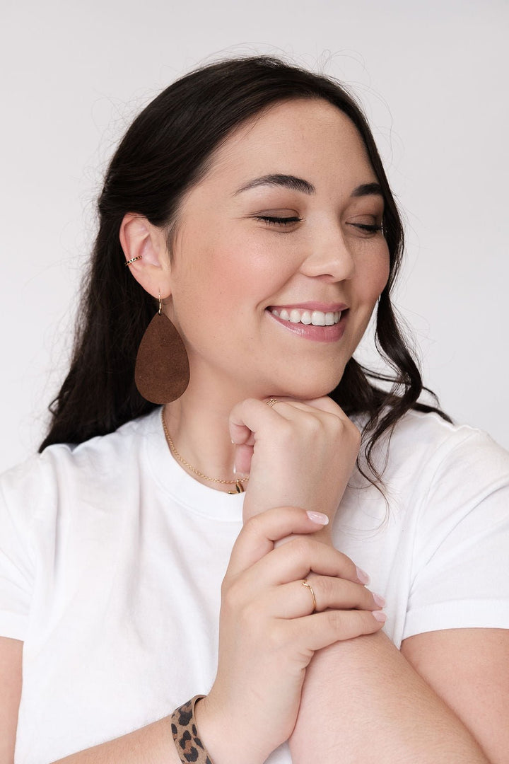 Mocha Suede Teardrops