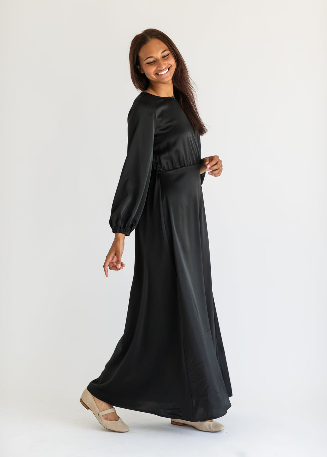 Muriel Satin Maxi Dress