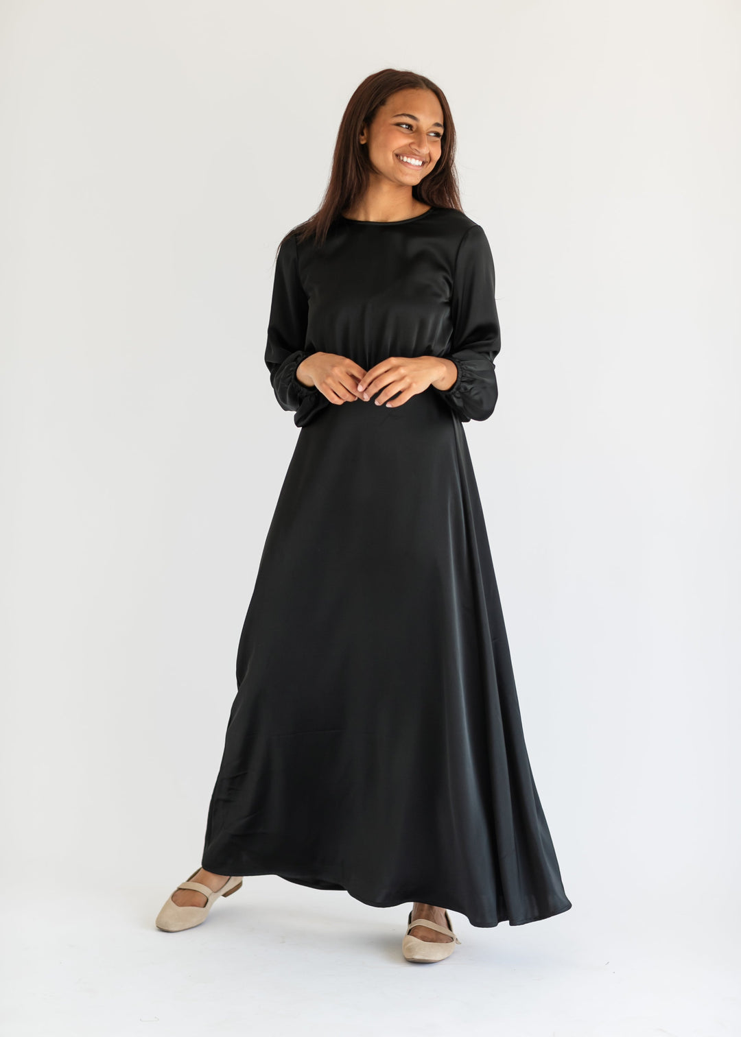 Muriel Satin Maxi Dress