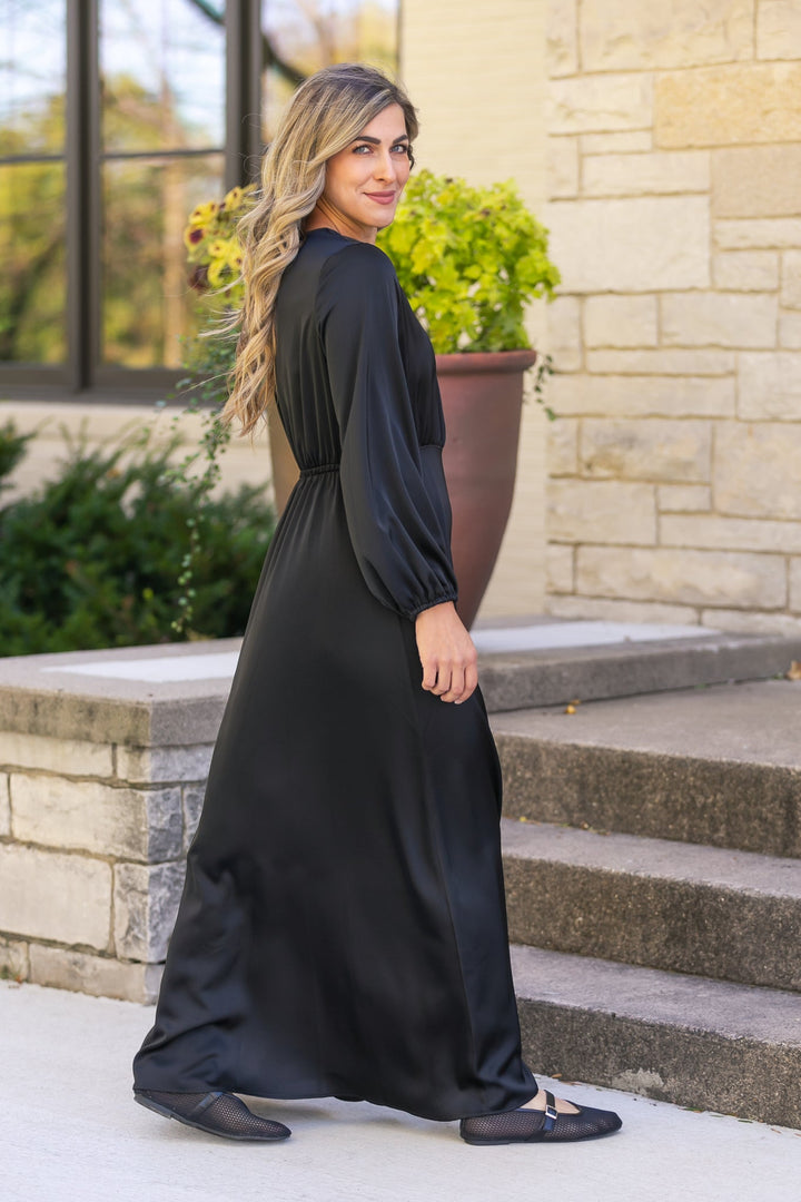 Muriel Satin Maxi Dress