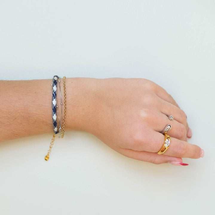 Navy & White Minimalist Cord Bracelet