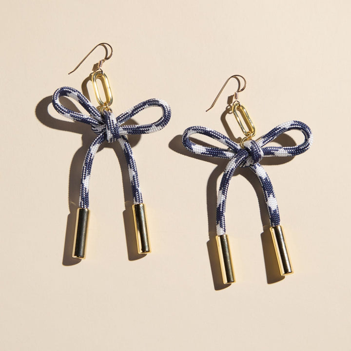 Navy & White Simone Cord Earring