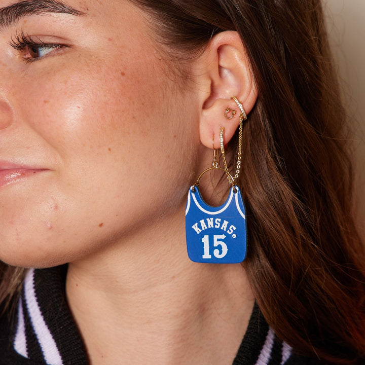 Nickel & Suede x Cherry - KU #15 Jersey Earrings