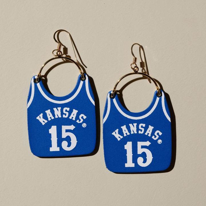 Nickel & Suede x Cherry - KU #15 Jersey Earrings
