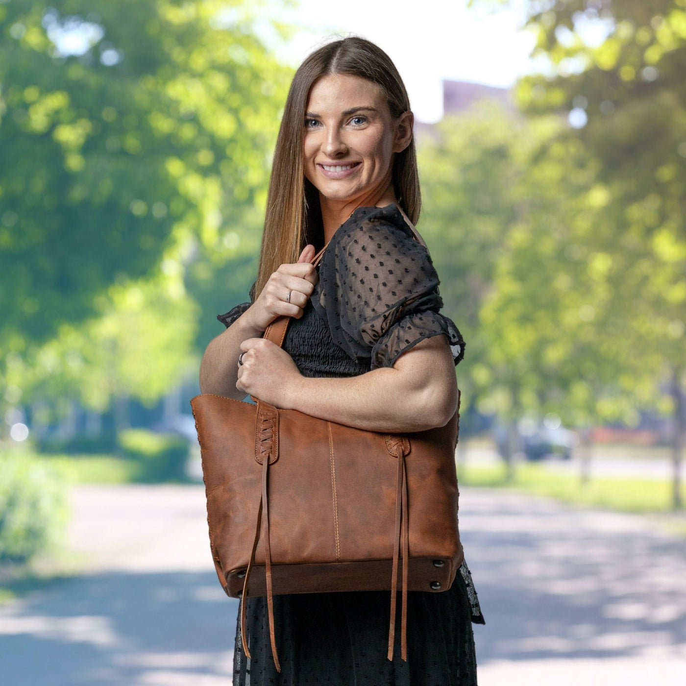 Concealed Carry Norah Leather Tote by Lady Conceal