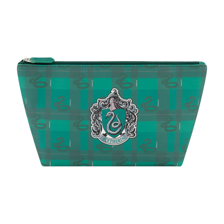Harry Potter Slytherin Green Plaid Cosmetic Bag