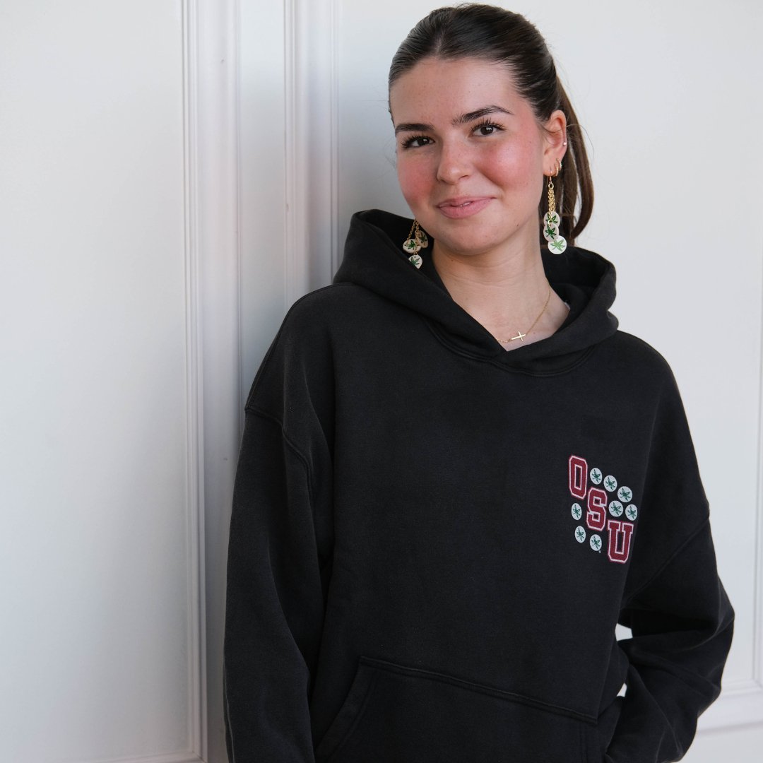 Ohio State University Buckeye Sticker Earrings