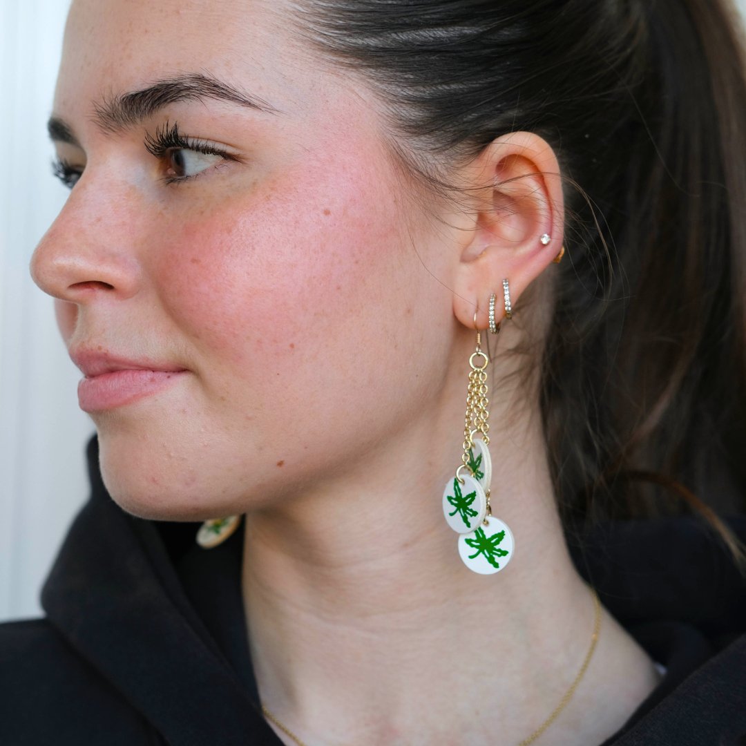 Ohio State University Buckeye Sticker Earrings