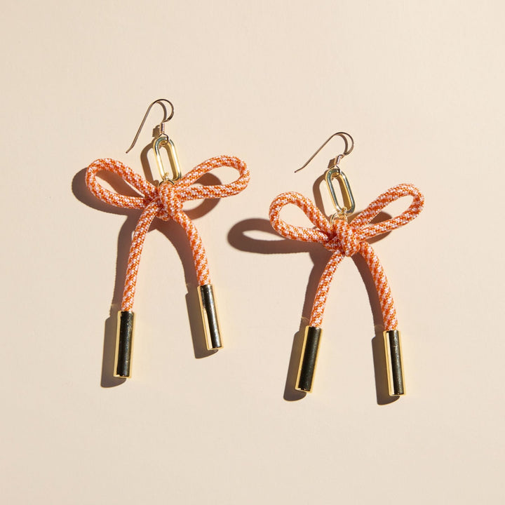Orange & White Simone Cord Earring