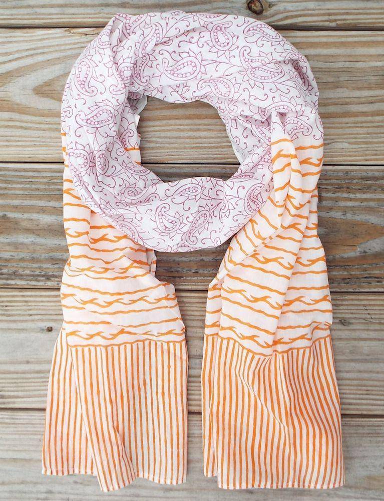 Paisley & Stripe Scarf