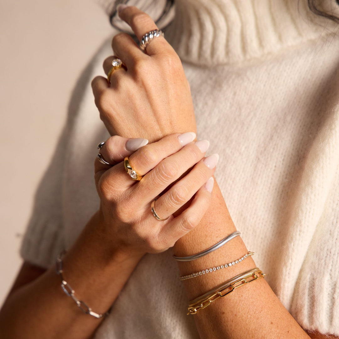 Silver Herringbone Bracelet