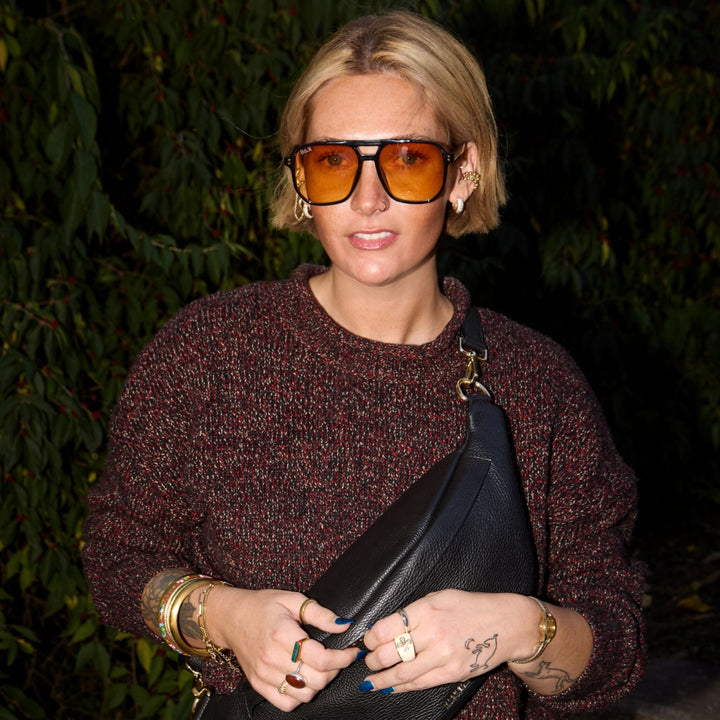 Gold Pavé Dome Huggies