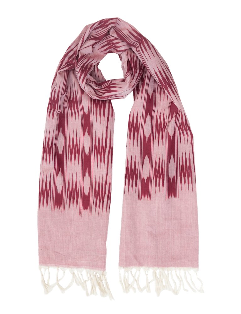 Pink & Burgundy Banded Stripes Scarf