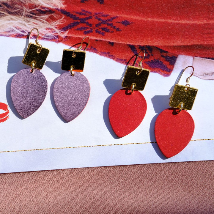 Pink Satin Holiday Lights Statement Earrings