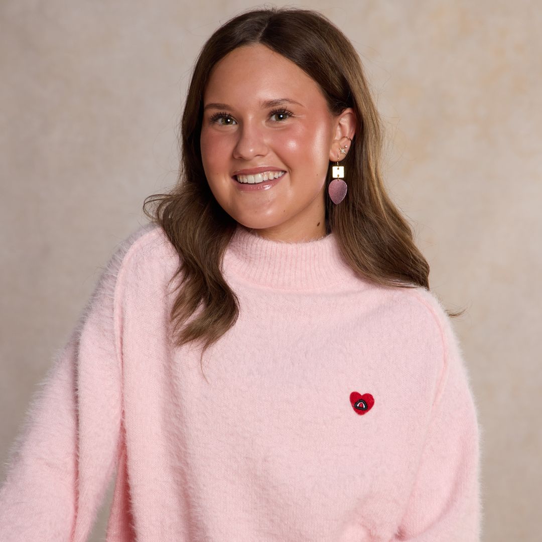 Pink Satin Holiday Lights Statement Earrings