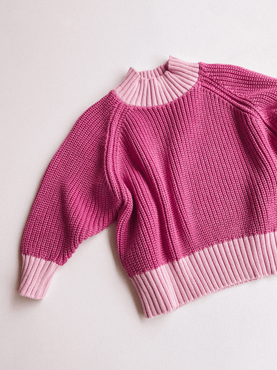 colorblock sweater - pink/light pink