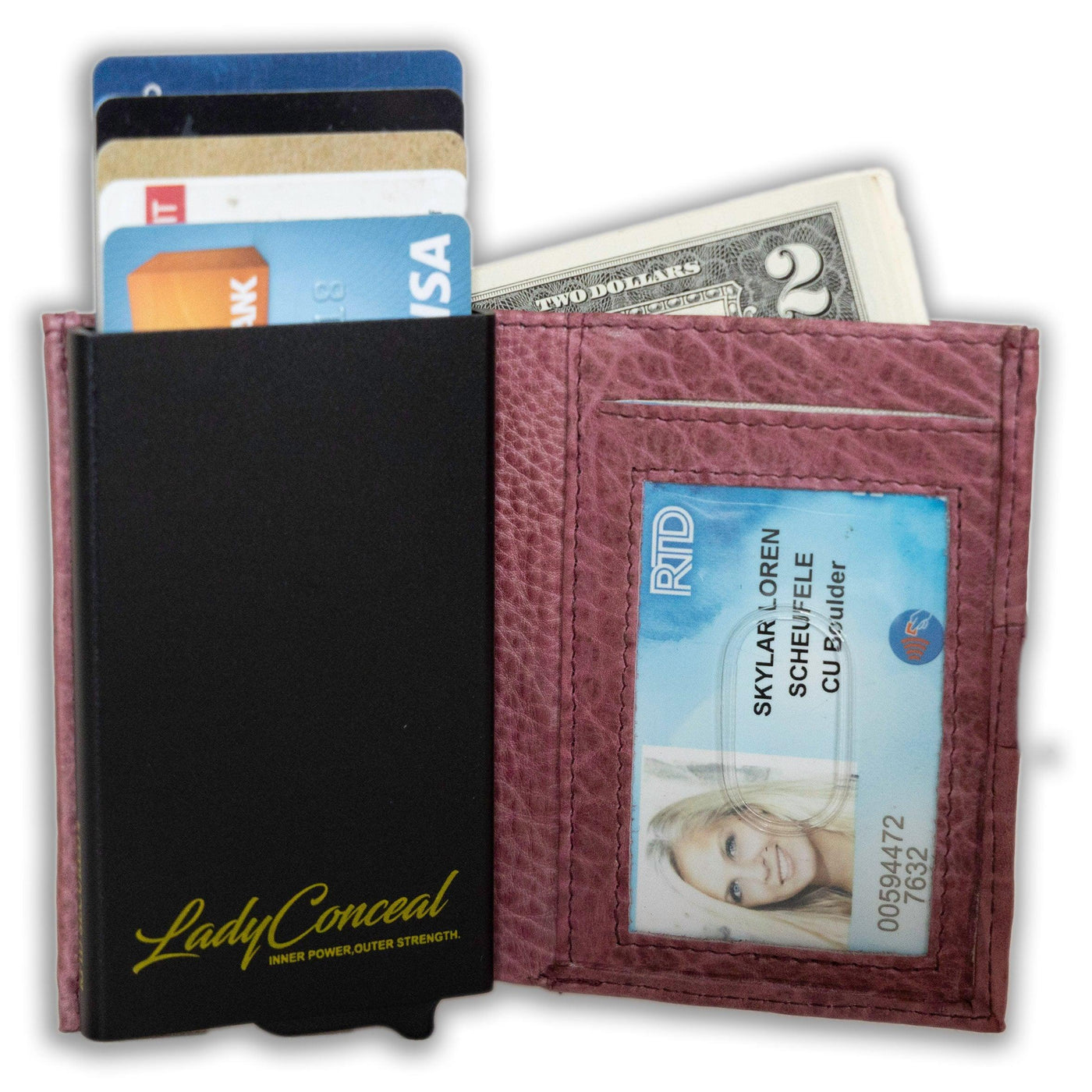 Nova RFID Compact Leather Wallet by Lady Conceal